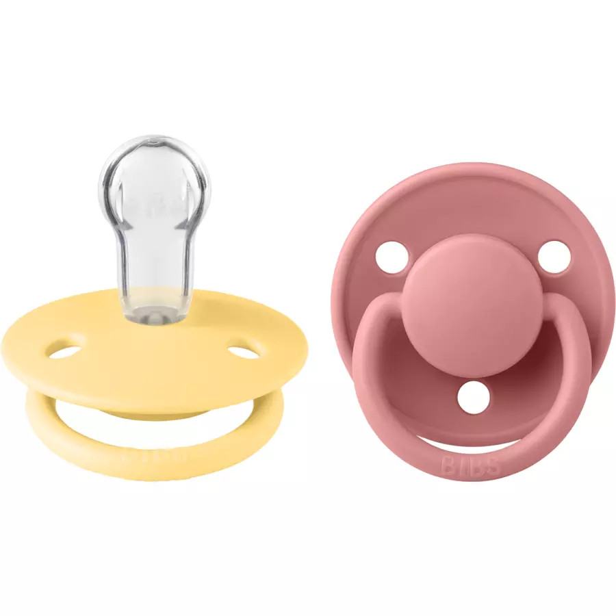 BIBS® Schnuller De Lux Pale Butter & Dusty Pink 0-36 Monate, 2 Stk.