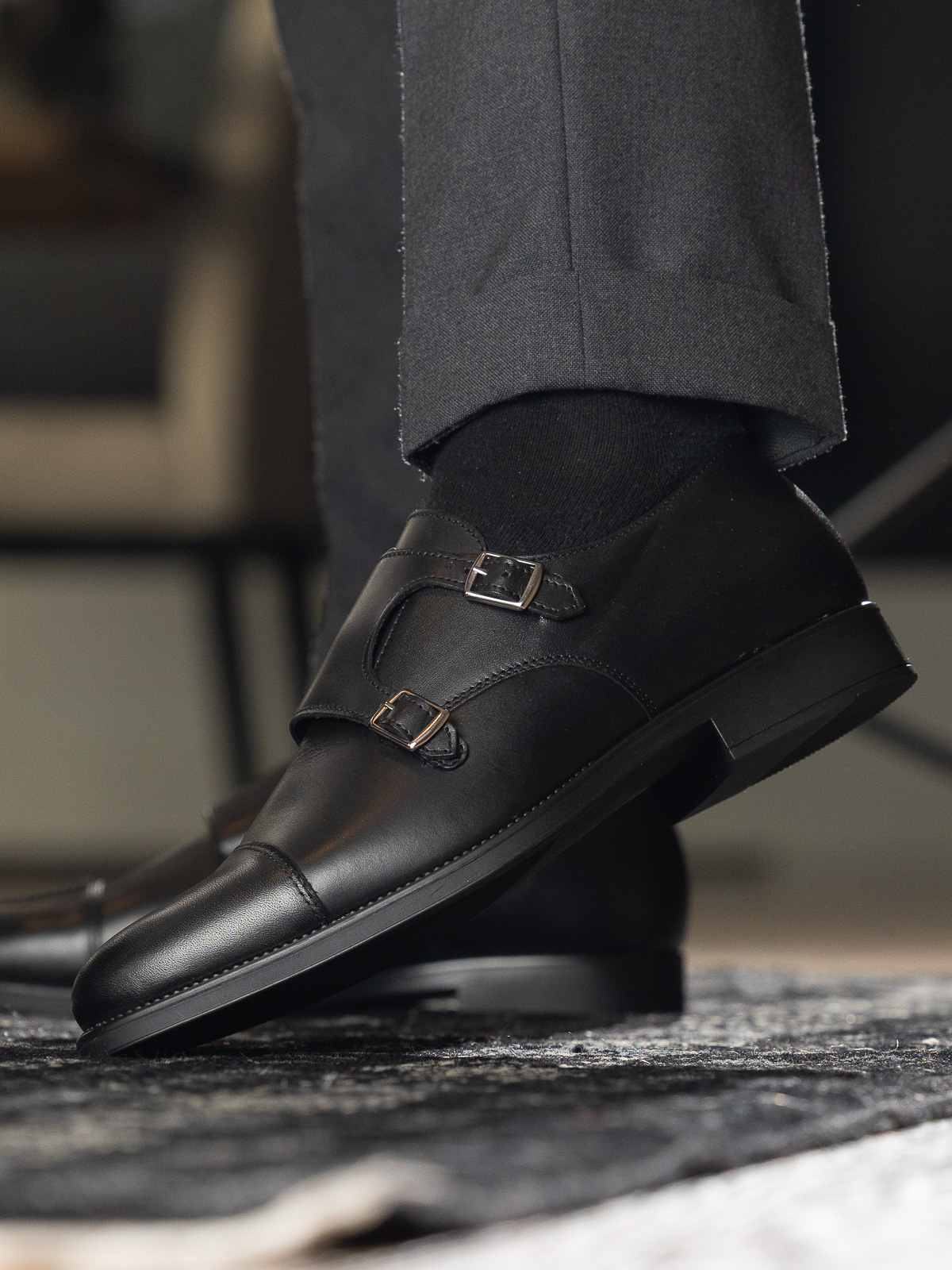 Gregers - Monkstrap Black - Trapes Sko