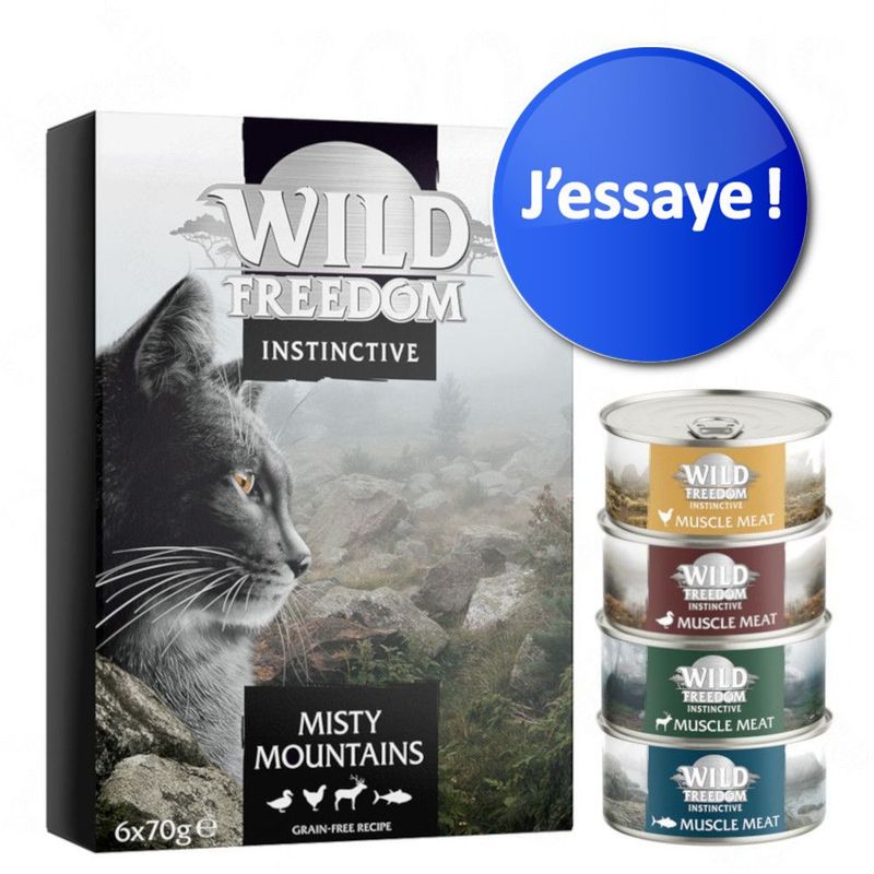 Offre d'essai : Lot mixte Wild Freedom Adult Instinctive 6  x 70 g pour chat