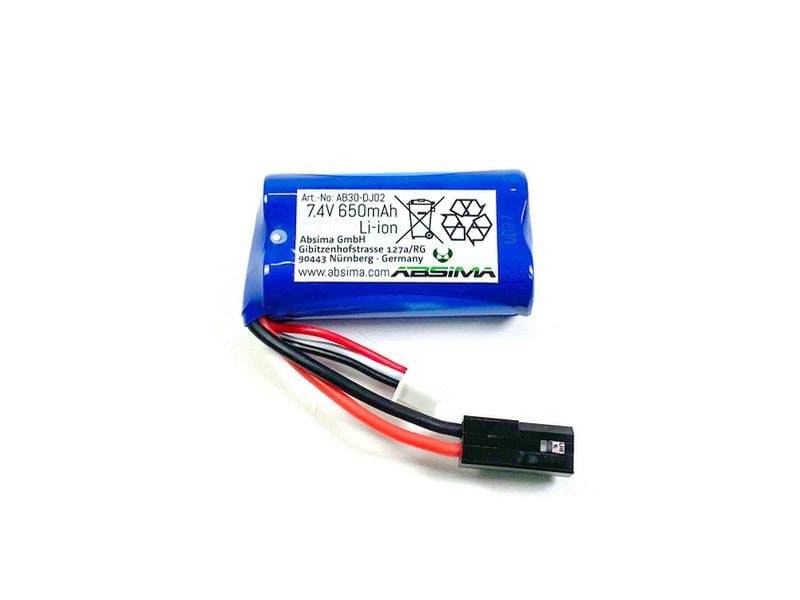 Absima RC-Akku Li-Ion 650 mAh 7.4 V Ersatzakku zu Absima 1:16 Fahrzeugen