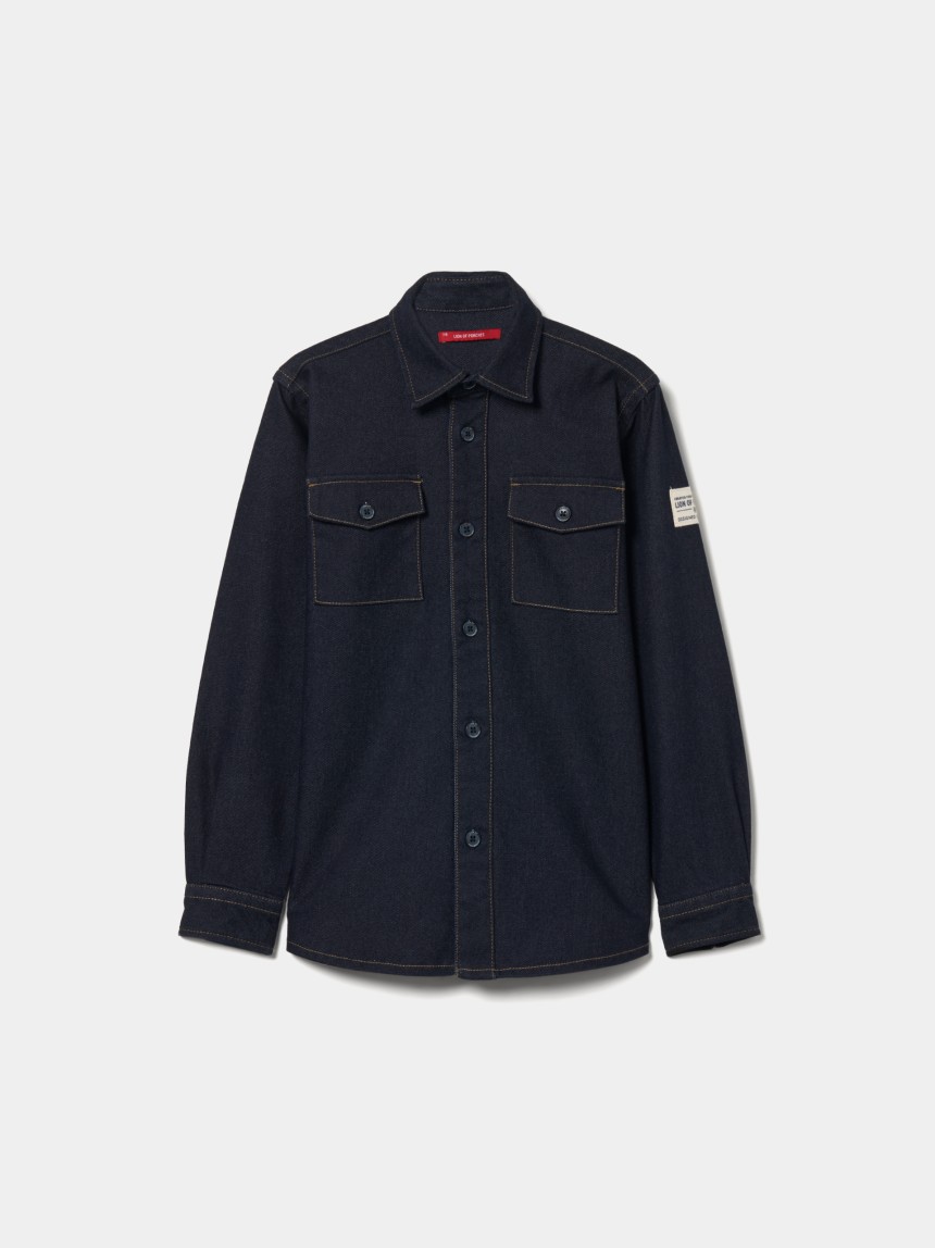 Camisa denim com bolsos