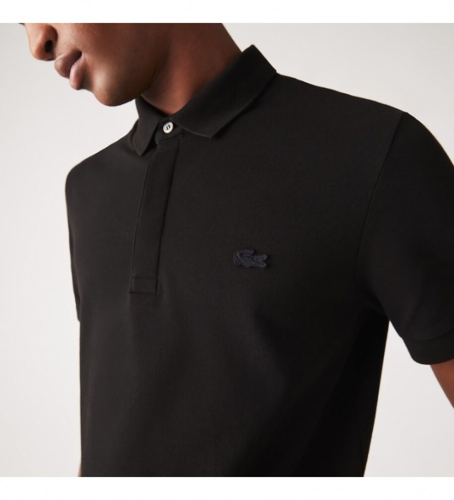 Polo Lacoste Smart Paris em piqué de algodão elástico preto
