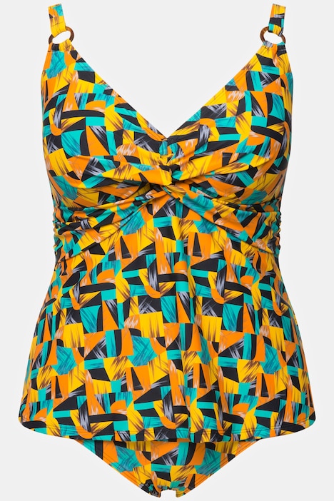 Tankini, abstrakter Druck, Softcups, recycelt