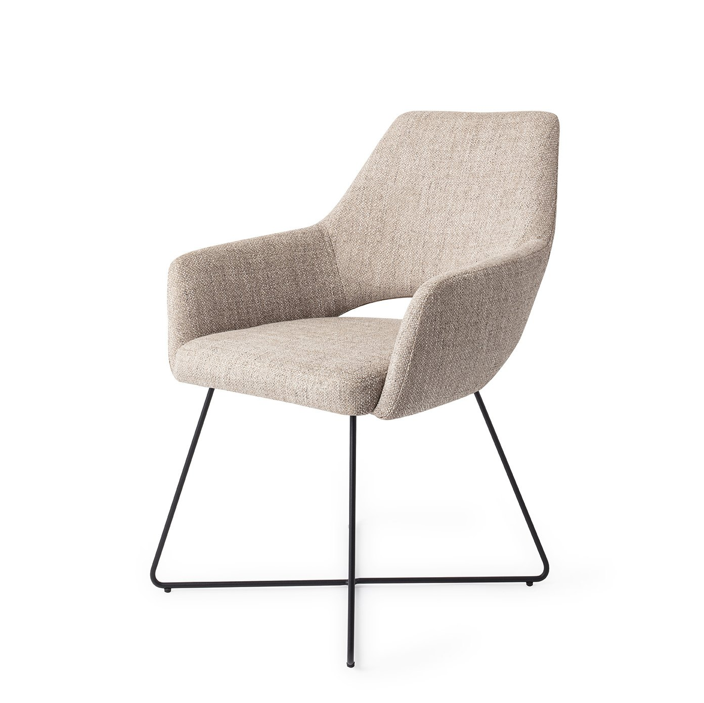 Jesper Home eetkamerstoel Yanai - Cross Black Biscuit Beach