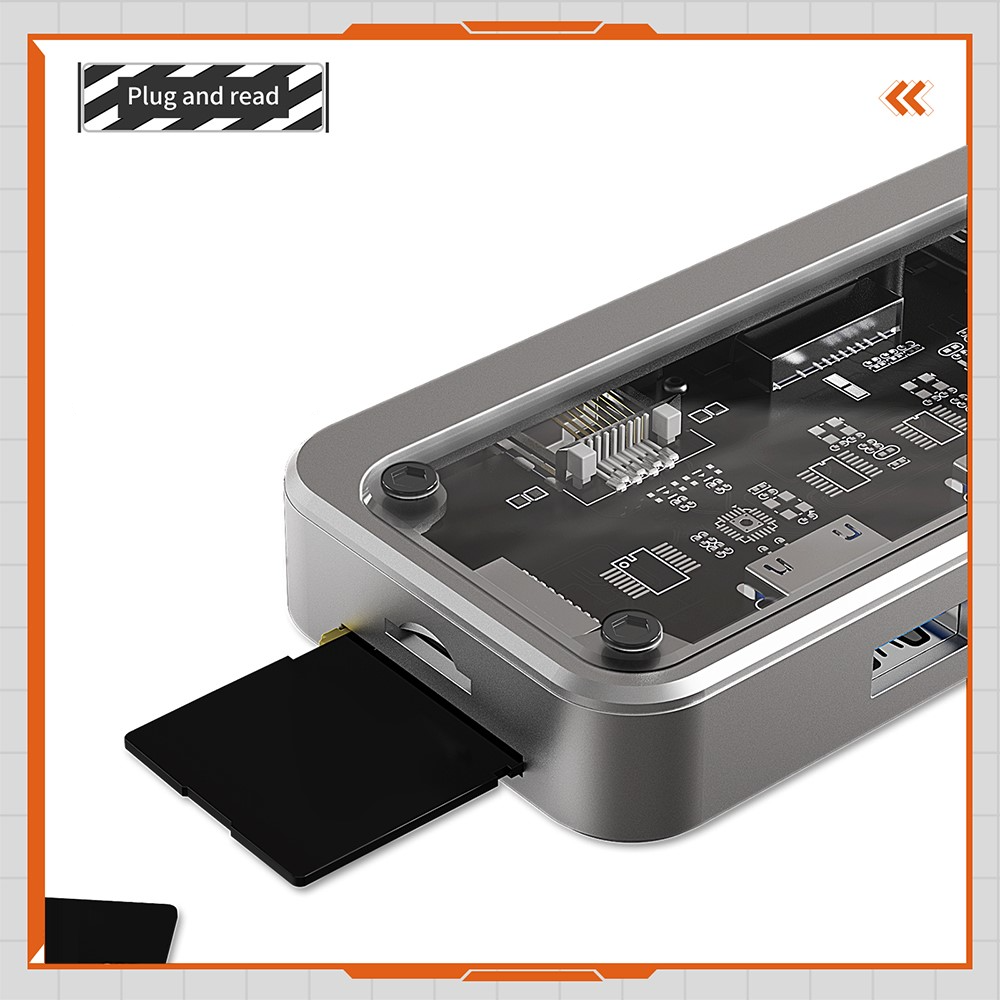 (5 Gbit/s) USB C Multiport Adapter HUB mit USB C (PD/100W) / 3x USB A / SD & Micro SD Kartenlesegerät / HDMI 4K@30Hz / LAN / VGA / 3.5mm Klinke