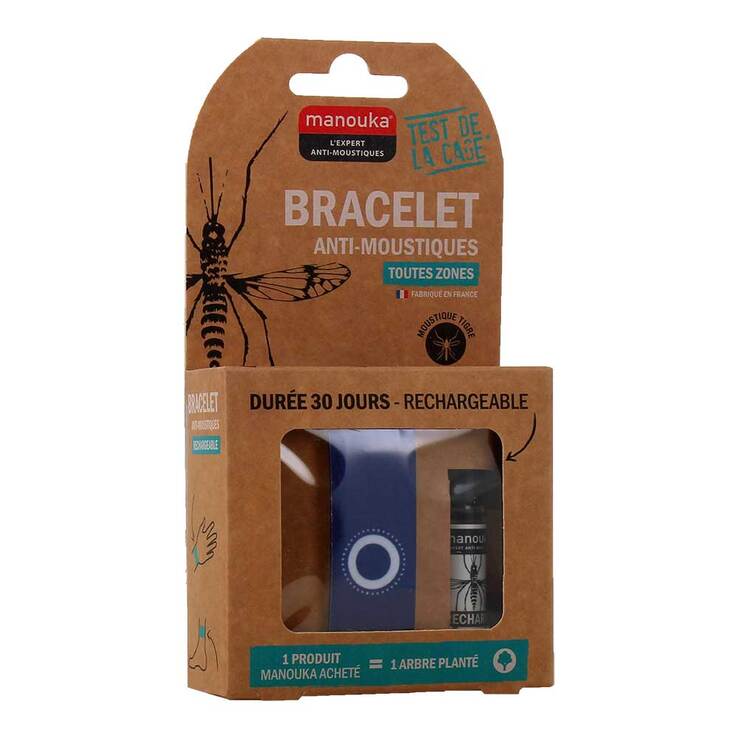 Manouka Mückenschutz Armband Erwachsene blau, 1 P