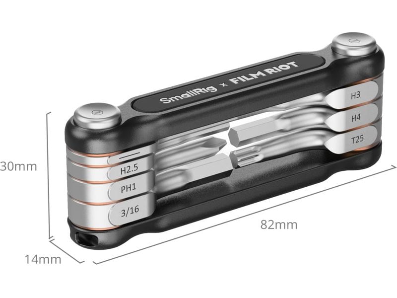 Smallrig 7-in-1-Klappschlüsselsatz Schwarz 7-in-1-Klappschlüsselsatz mit Mehrfachwinkelpositionierung