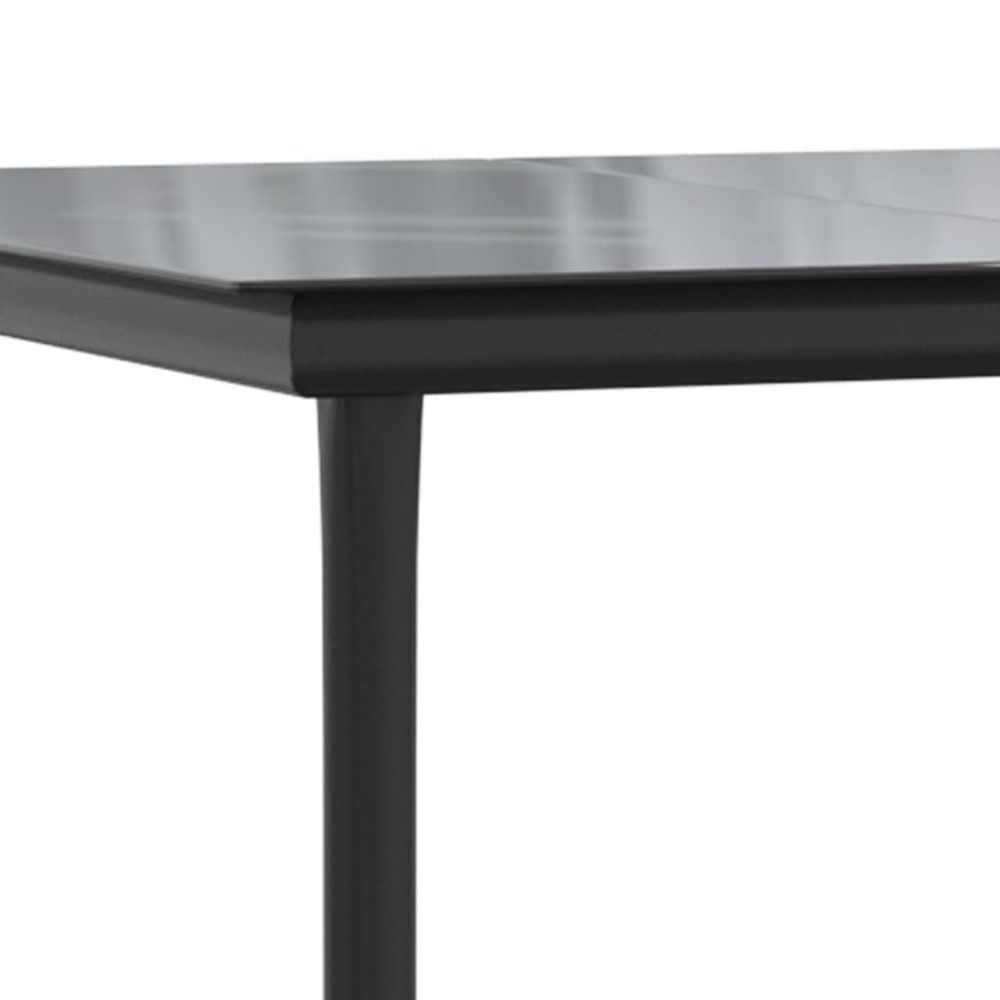 Mobilier à dîner de jardin 5 pièces noir résine tressée