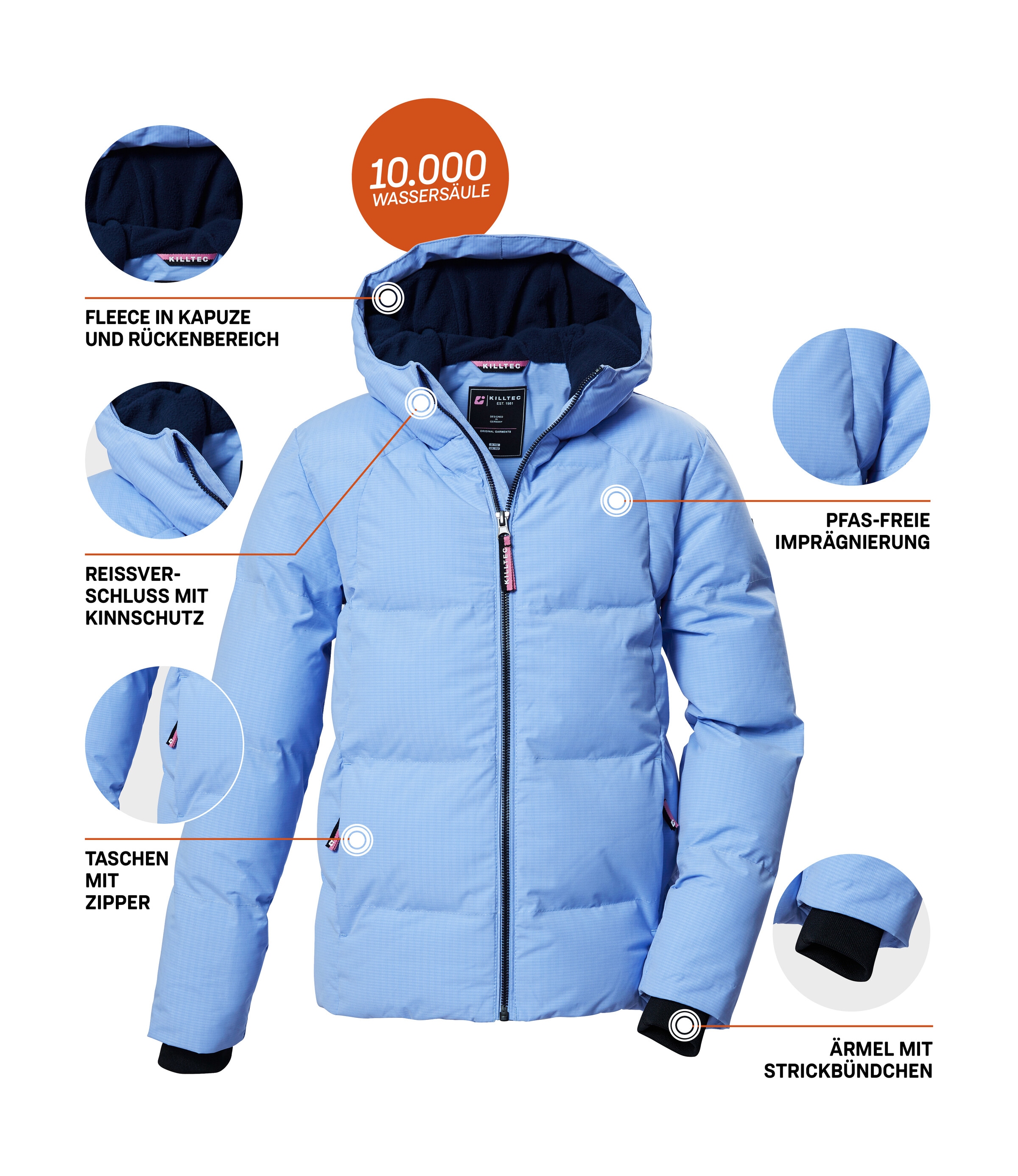 Killtec Steppjacke »KOW 357 GRLS QLTD JCKT« Wasserabweisende Mädchenjacke mit Kapuze, atmungsaktiv, warm