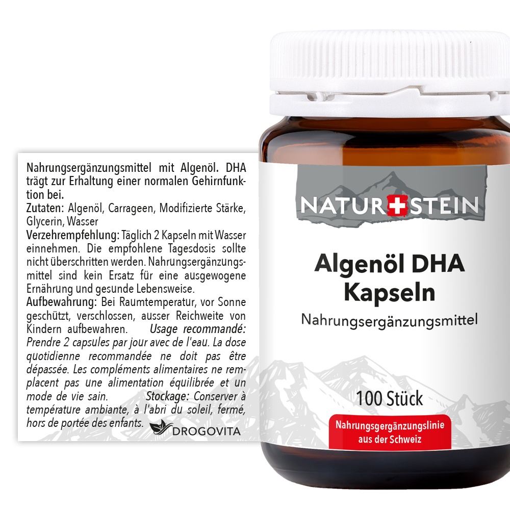 NATURSTEIN Algenöl DHA Kaps Glas 100 Stk