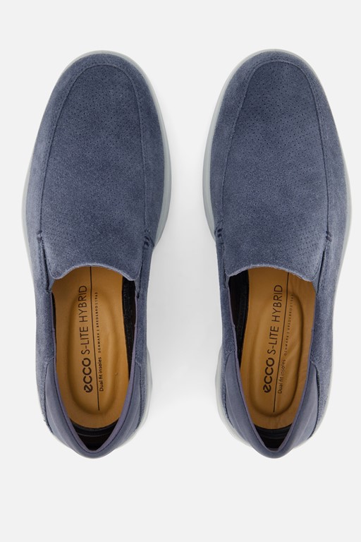 Ecco S Li Hybrid Instappers blauw Suede
