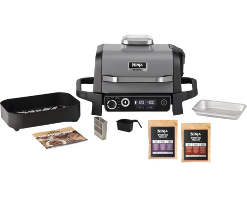 Ninja Woodfire Outdoor Elektrische Grill Heteluchtfriteuse Rookoven, 6 Kookfuncties, 2,4 kW Model OG701