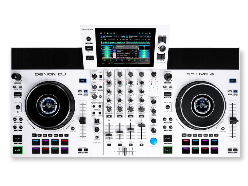 Denon DJ DJ-Controller SC Live 4 Weiss 4-Deck Standalone DJ Controller mit WiFi