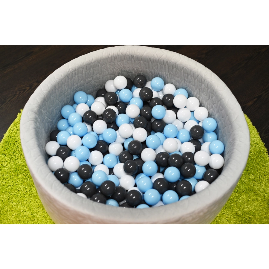 knorr toys® Bällebad soft Cosy geo grey inklusive 300 Bälle cremegreylightblue