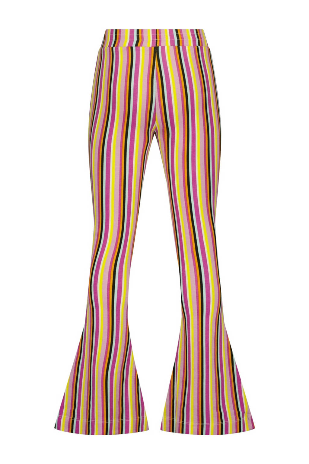 Raizzed flared broek Sanima lila/geel/multicolor