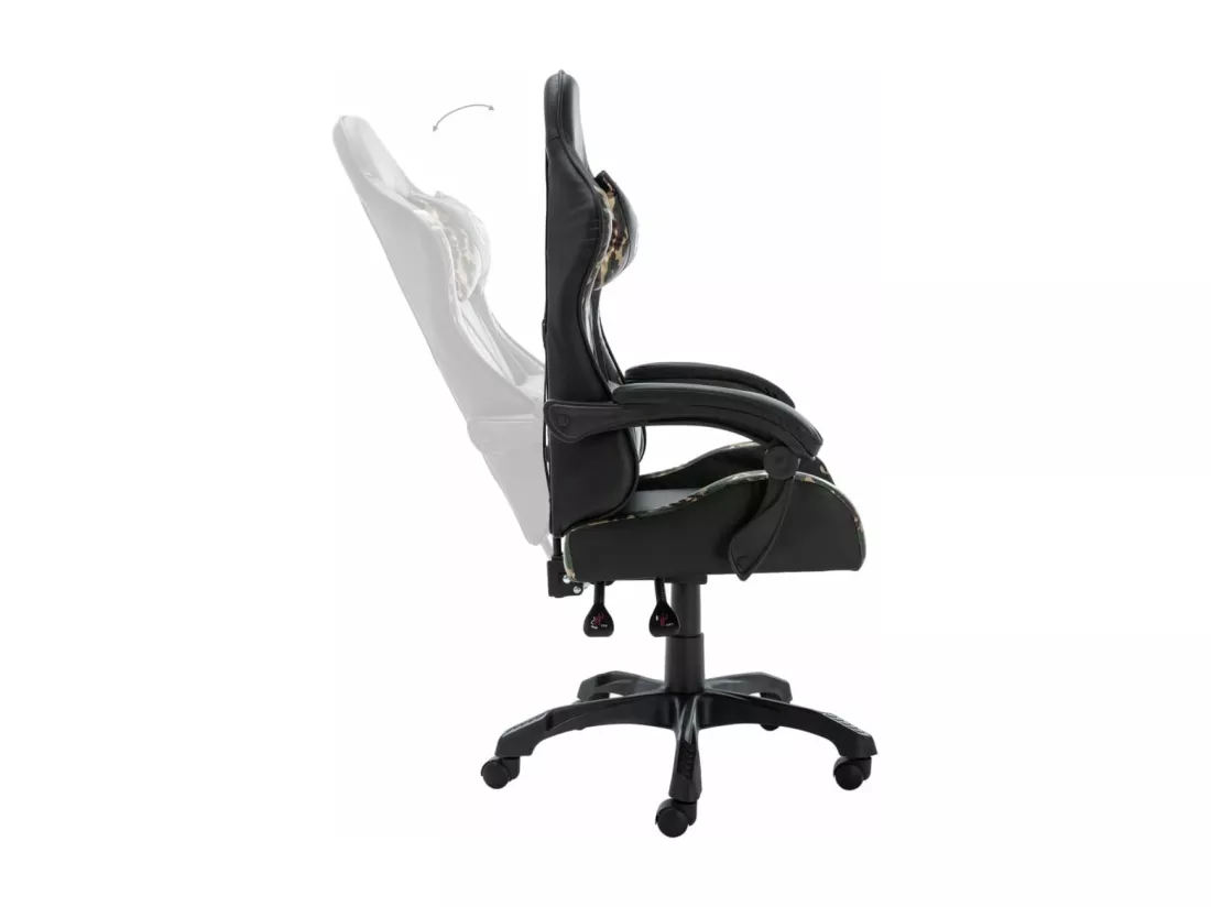 Fauteuil de jeux vidéo Noir et camouflage Similicuir