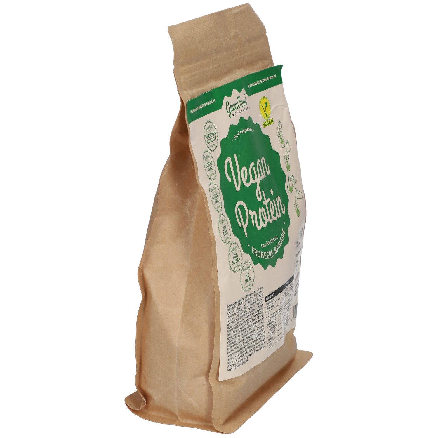 GreenFood Nutrition Vegan Protein Erdbeere- Banane