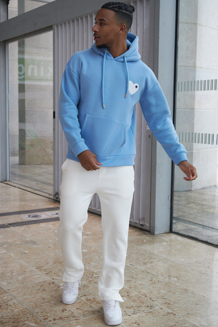 Sweat à capuche bleu 