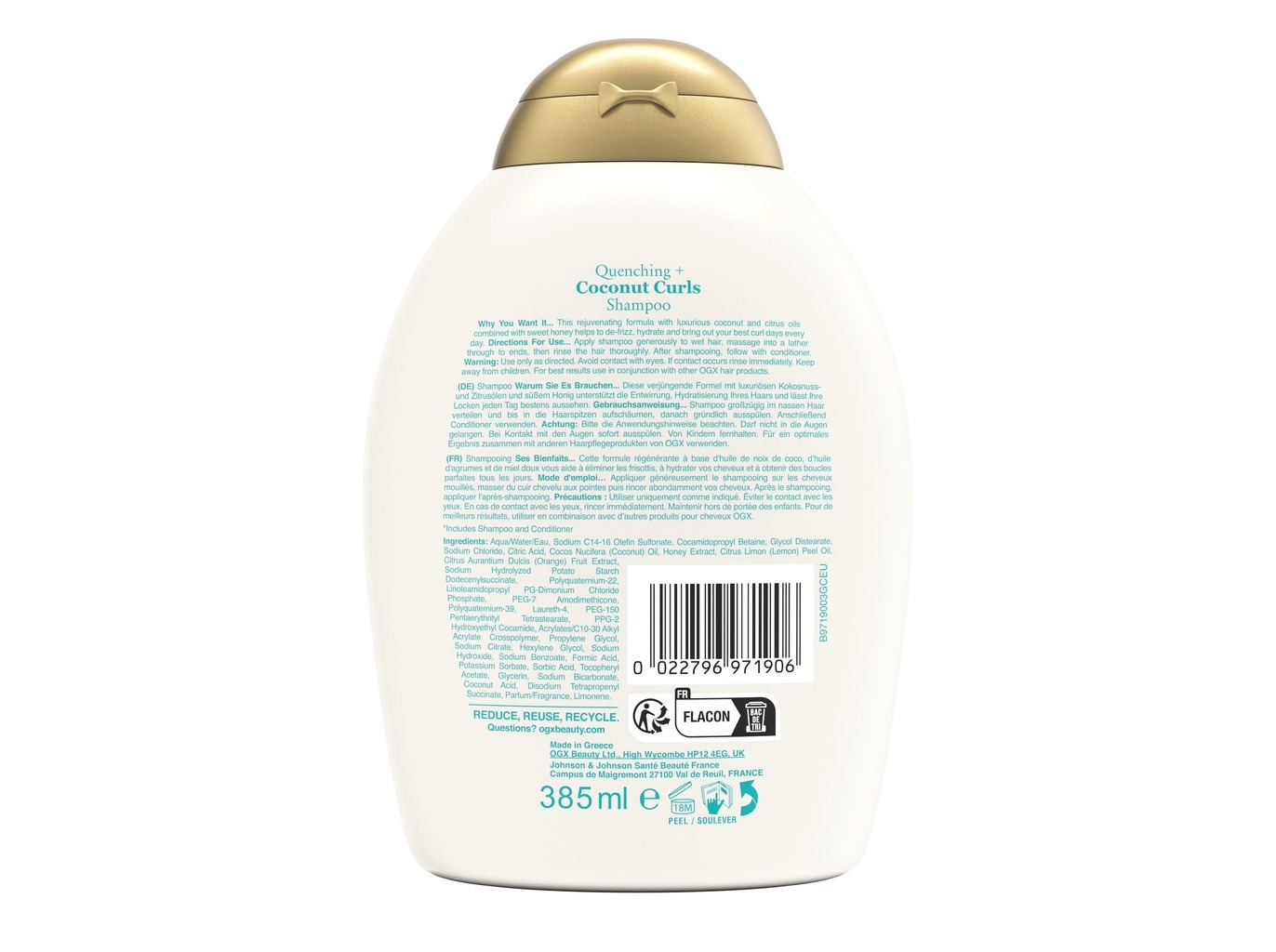 CHAMPÔ OGX COCONUT CURLS SEM SULFATOS 385ML