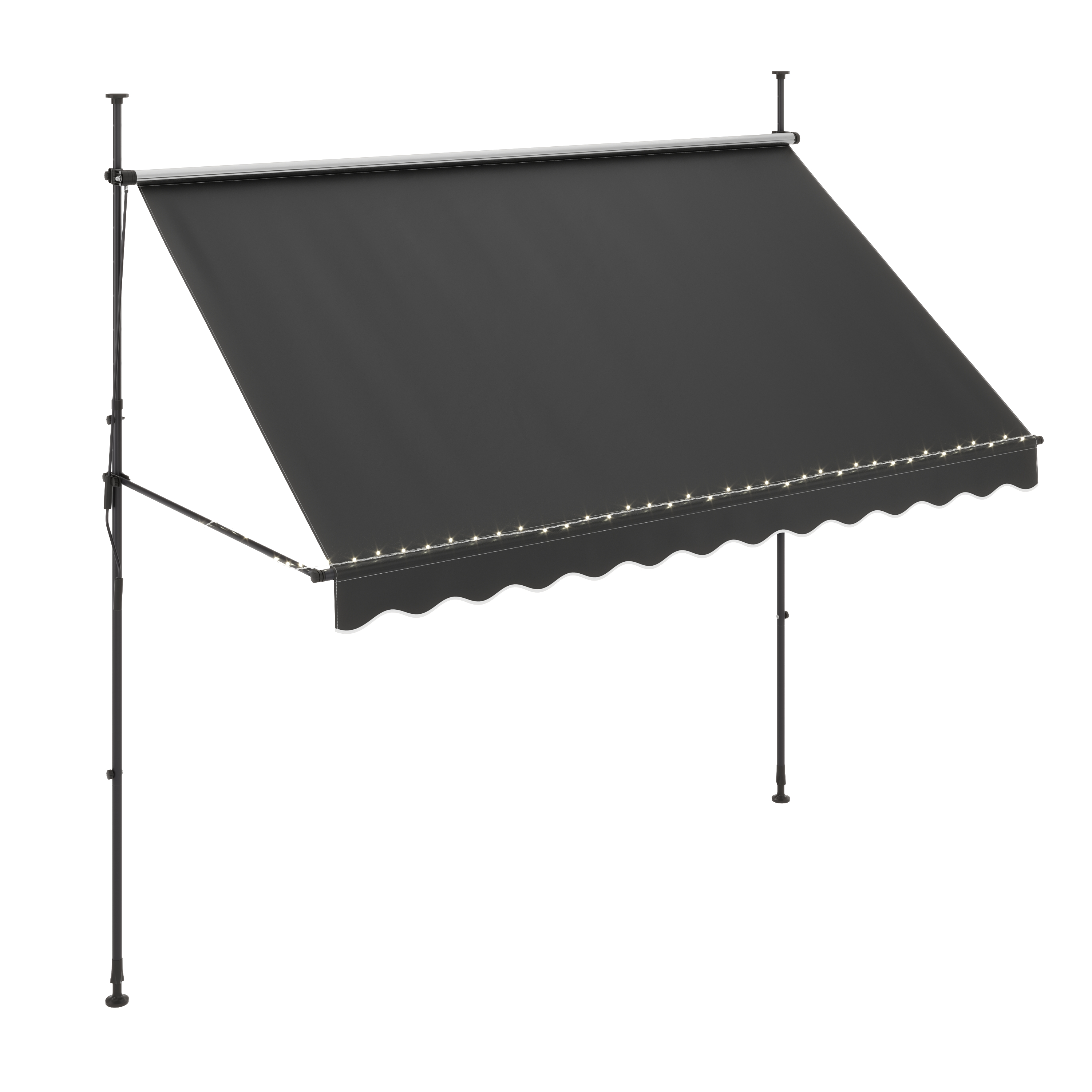 Balkonmarkise mit LED 300 x 150 cm anthrazit