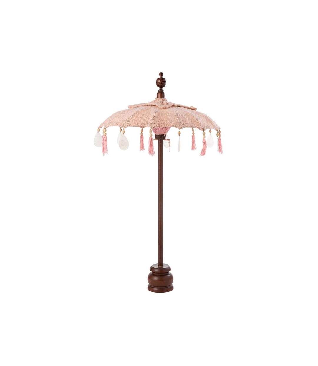 Paris Prix - Parasol Déco pompons & Coquillages 57cm Saumon