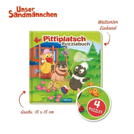 Trötsch Unser Sandmännchen Puzzlebuch mit 4 Puzzle Pittiplatsch