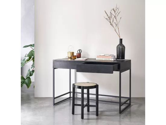 Bureau en pin massif et métal 120 cm