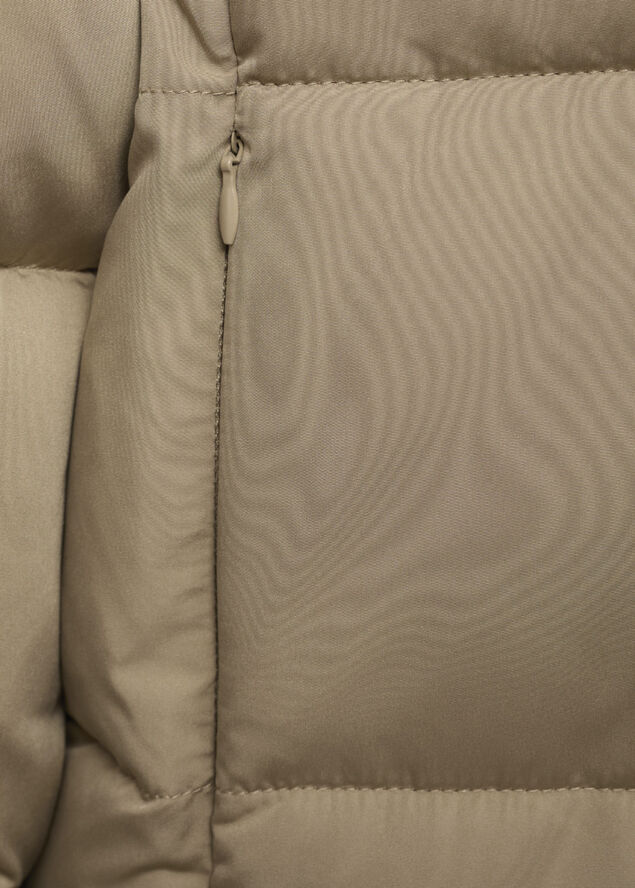 MANGO Hood quilted coat Light beige