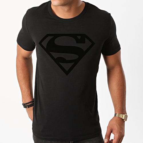 Tee Shirt Superman Logo Velvet Noir Noir
