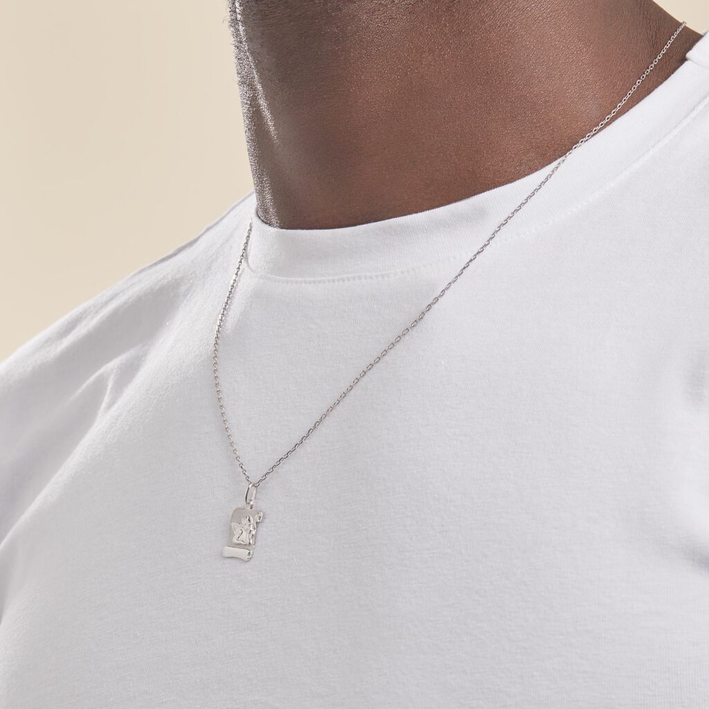 Pendentif Ange Parchemin Or Blanc