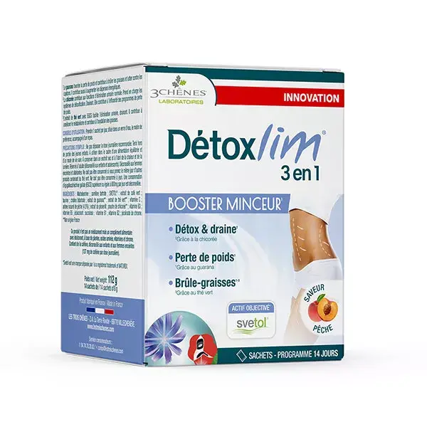 Chênes Emagrecimento Detoxlim 3 em 1: Booster Emagrecedor 14 sachês