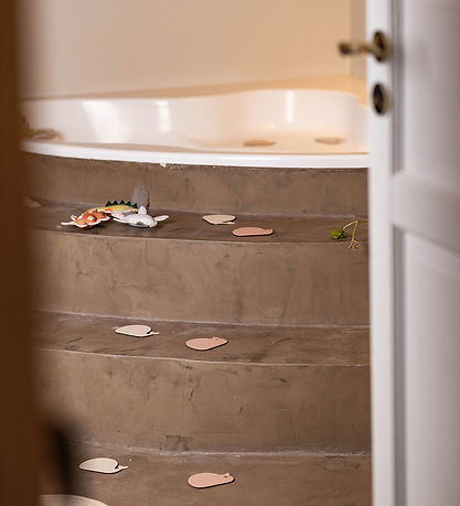 Filibabba Mini Badematten - Anti-Rutsch - 6-st. - Wale - Rose M