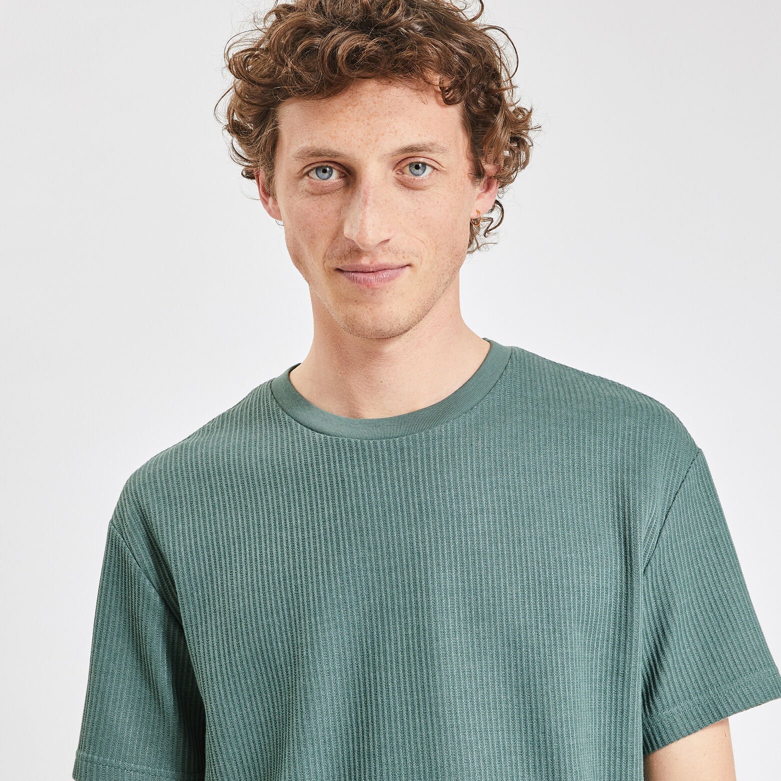 Tee shirt matière gaufrée Vert clair
