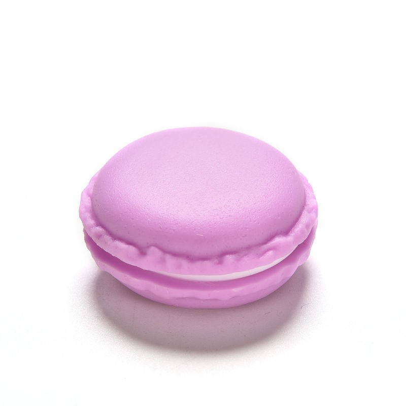 (2er Set) Mini Medikamenten Dosierer Macaron Dosett Tablettenbox Supplements Pillendose Tablettenspender - Lila