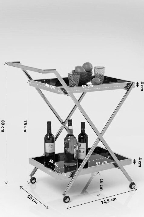 KARE DESIGN Servierwagen CASINO silber 75 x 89 x 50 cm