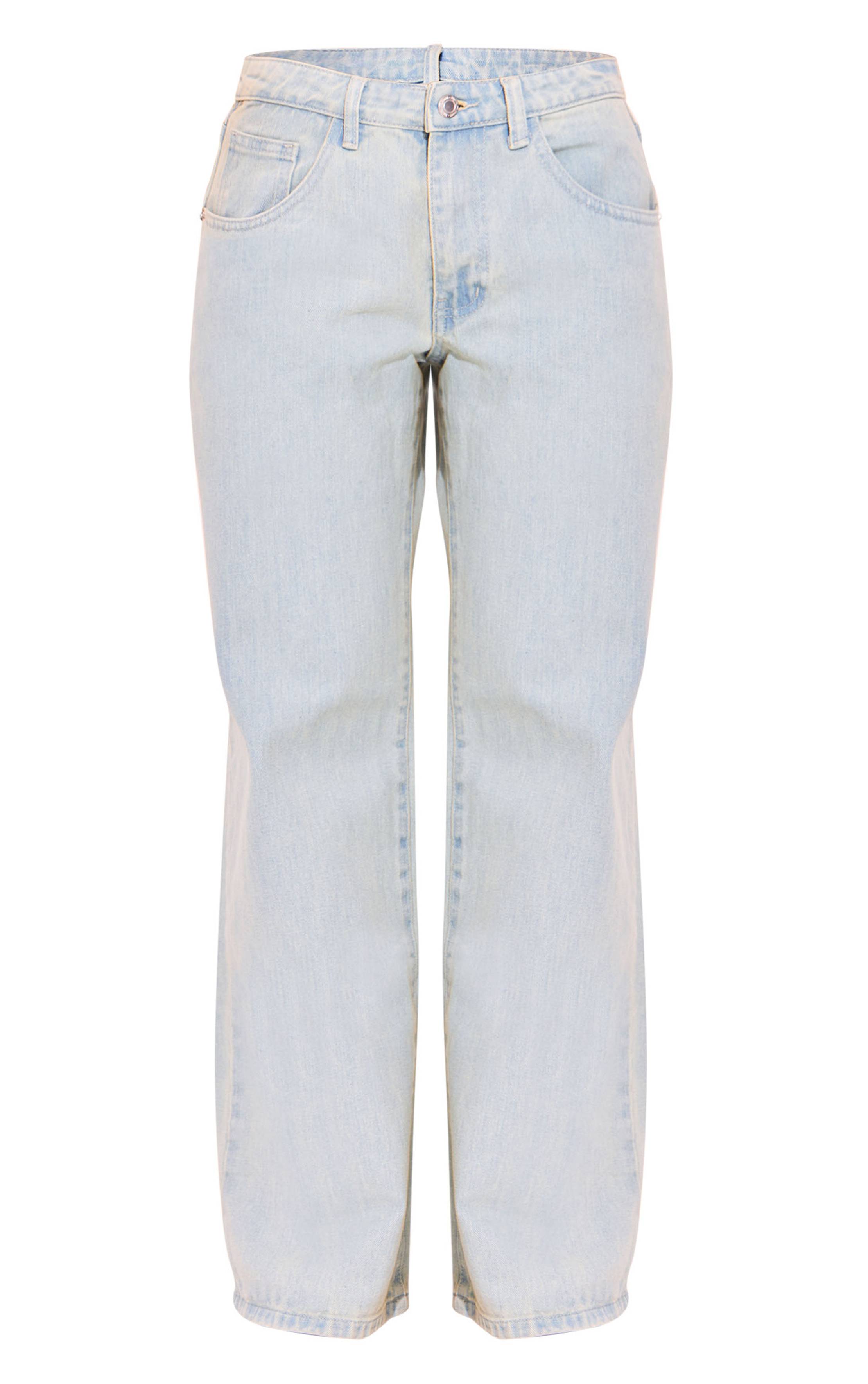 Vintage Bleach Wash Jean Boyfriend Taille Basse Petite