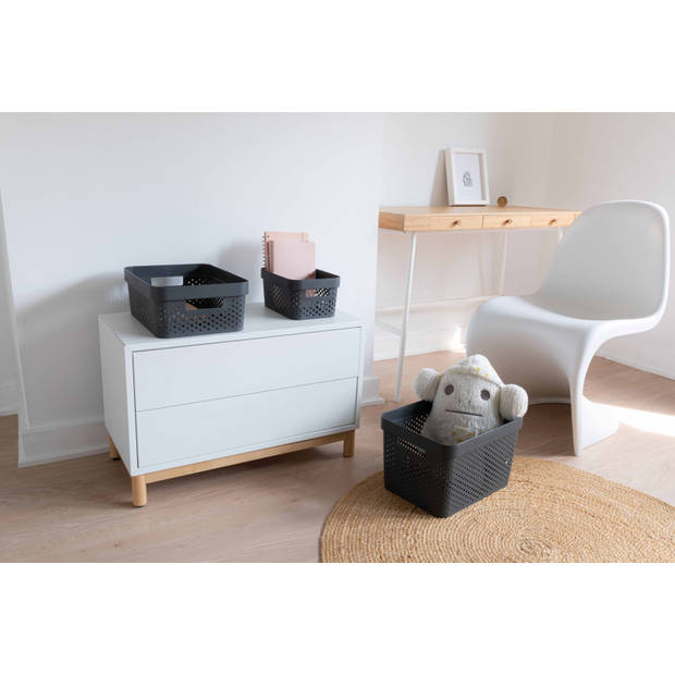 Curver Infinity Recycled Dots Opbergbox 4,5L - Antraciet