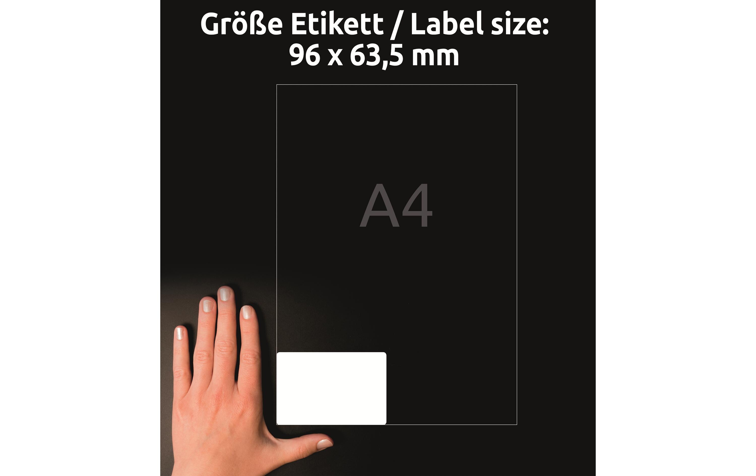 Universal-Etiketten Stick + Lift 96 x 63.5 mm, 30 BlattAblösbare Etiketten