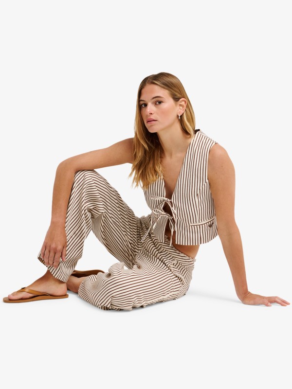 Rough Around Edges Pantalon à rayures Noir Femme
