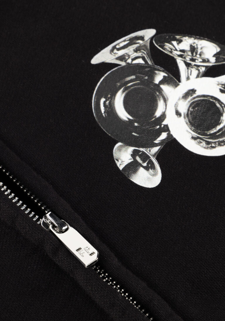 zwarte filling pieces trui zip hoodie bouquet