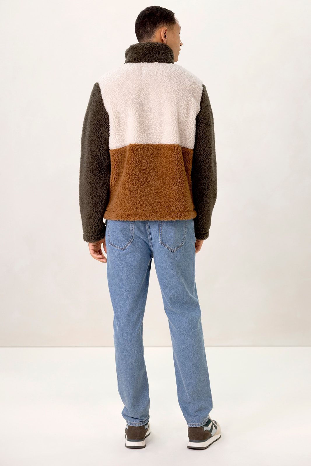Colourblock teddy jas