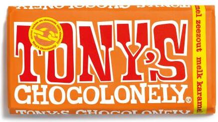 Tony's Chocolonely melk karamel zeezout 180 gr