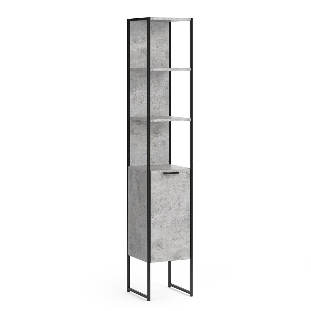 Vicco Badschrank Fyrk Beton Badezimmerschrank Hochschrank Badregal 5 Fächer