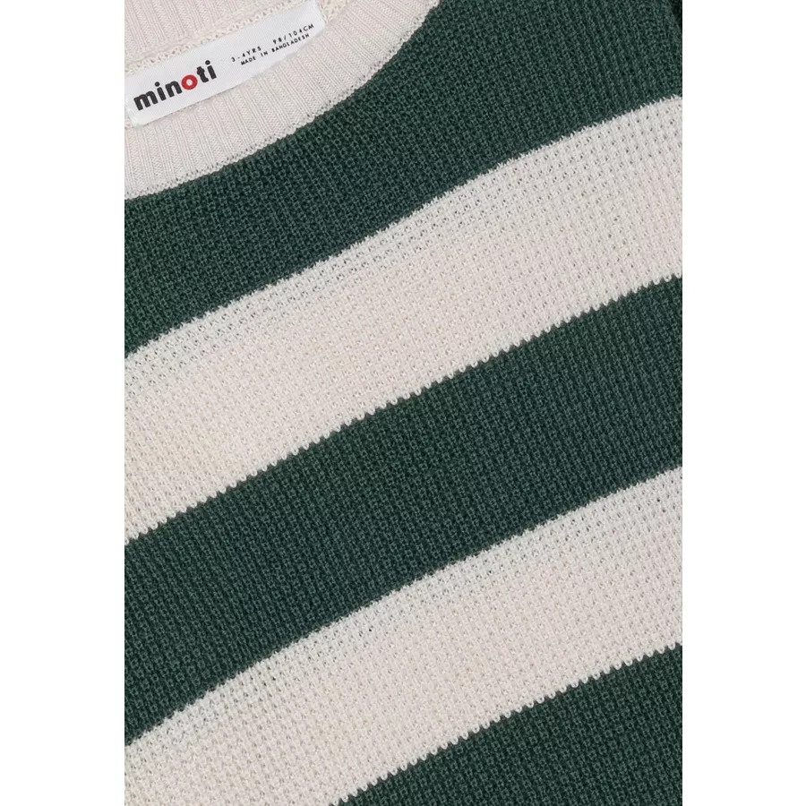 MINOTI Strickpullover GrünCremeweiß