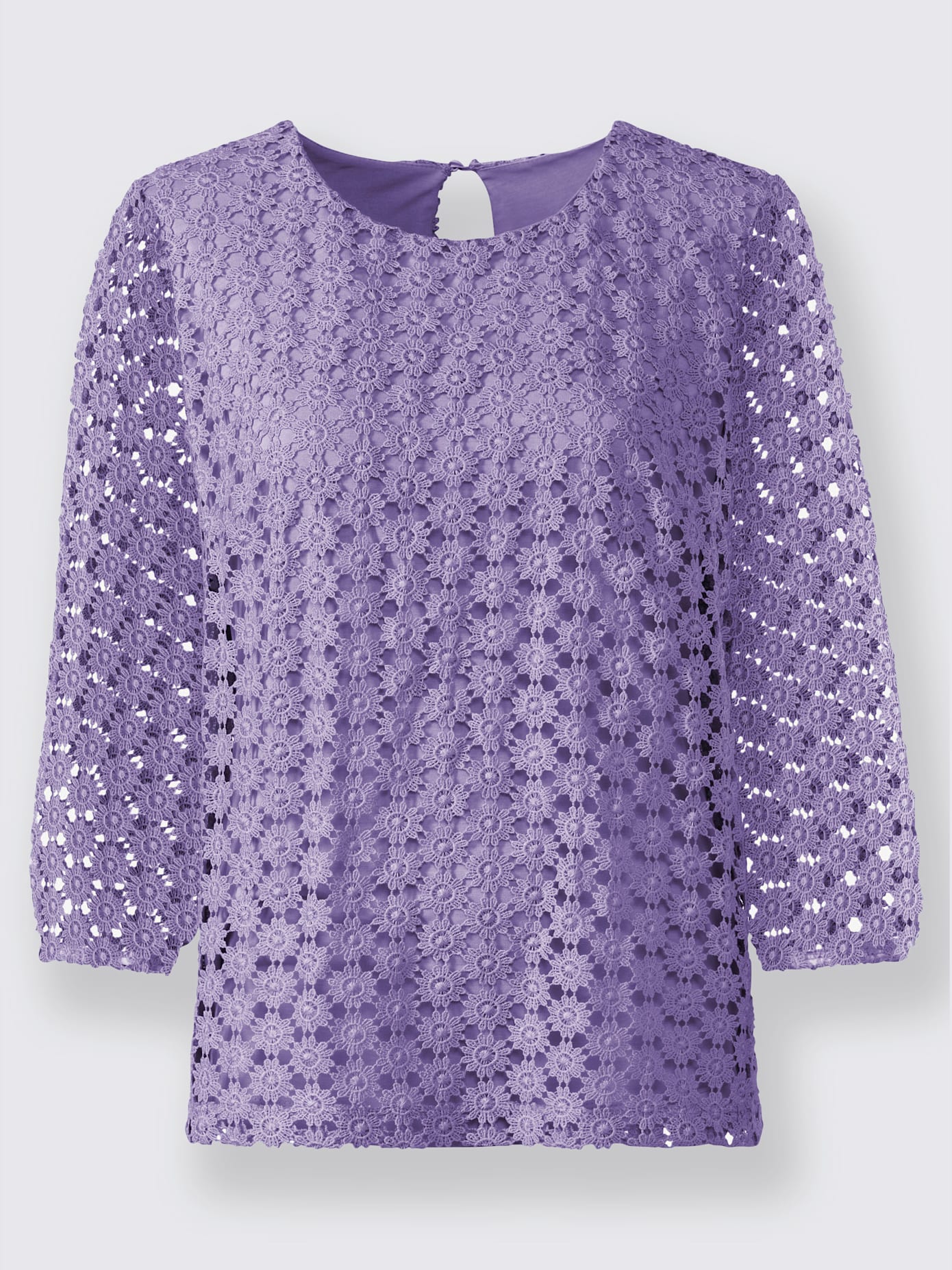 T-shirt en dentelle dentelle aux manches
