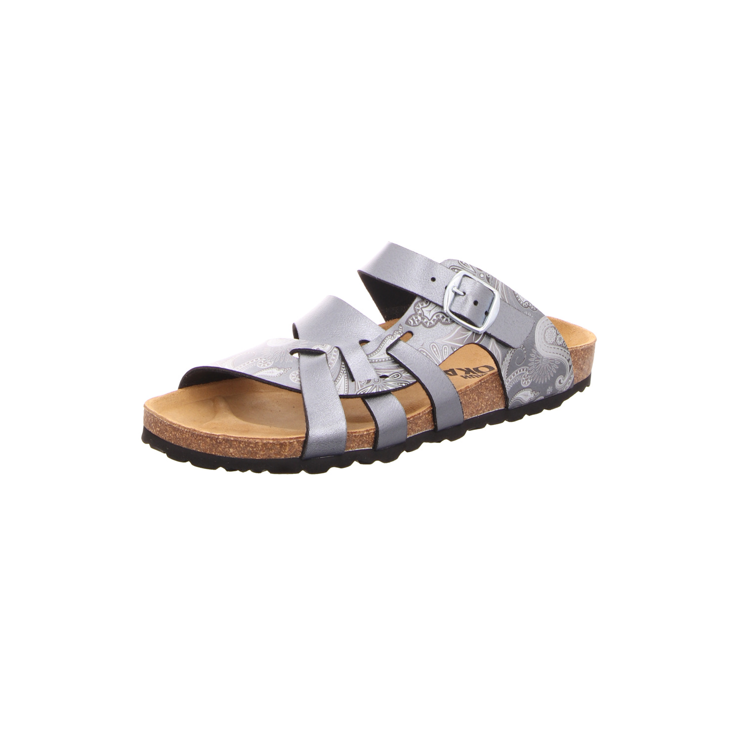 SCHUH OKAY Damen-Bio-Pantolette mit Tieffußbett Grau