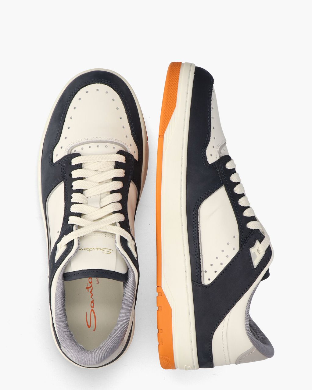Santoni 21865 Off-White/Donkerblauw Herensneakers