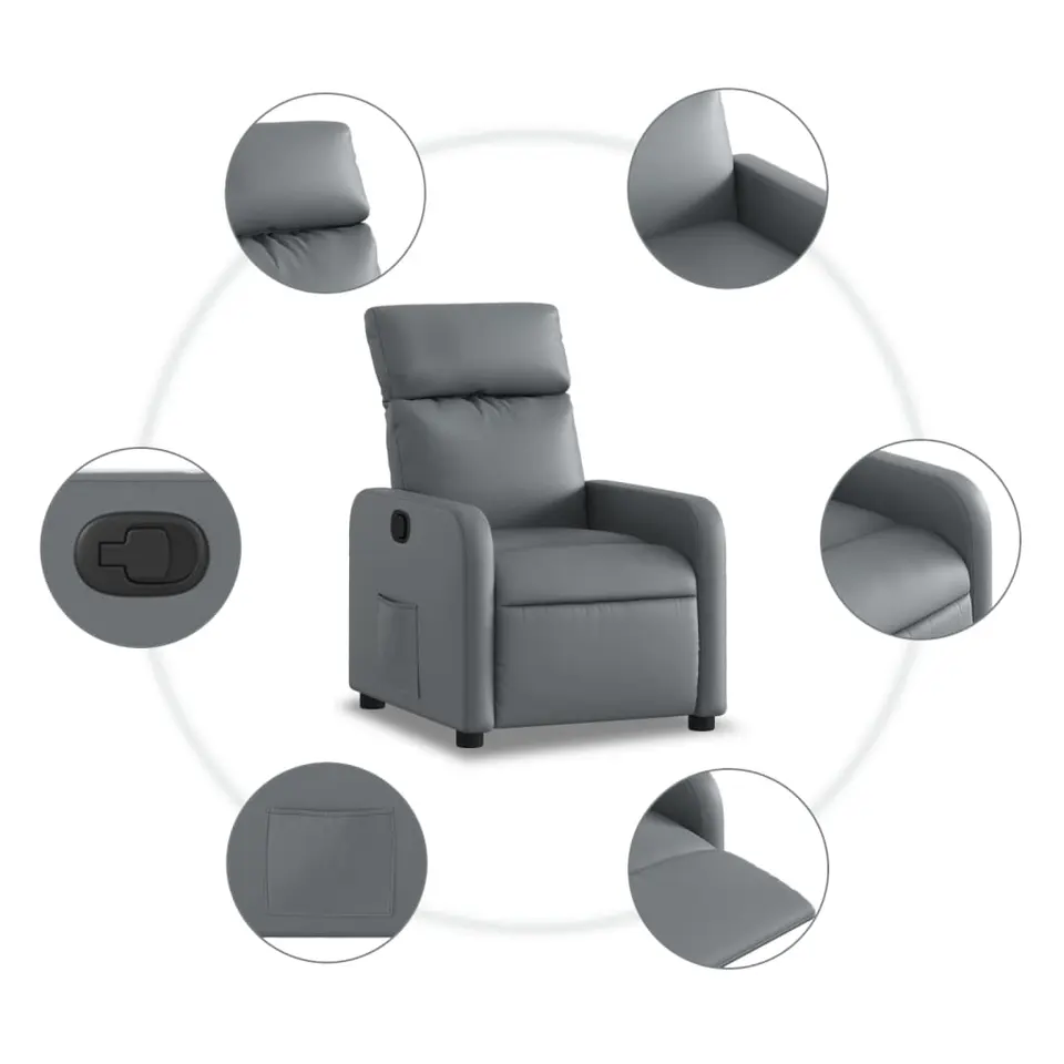 vidaXL - Fauteuil - Grijs - Kunstleer