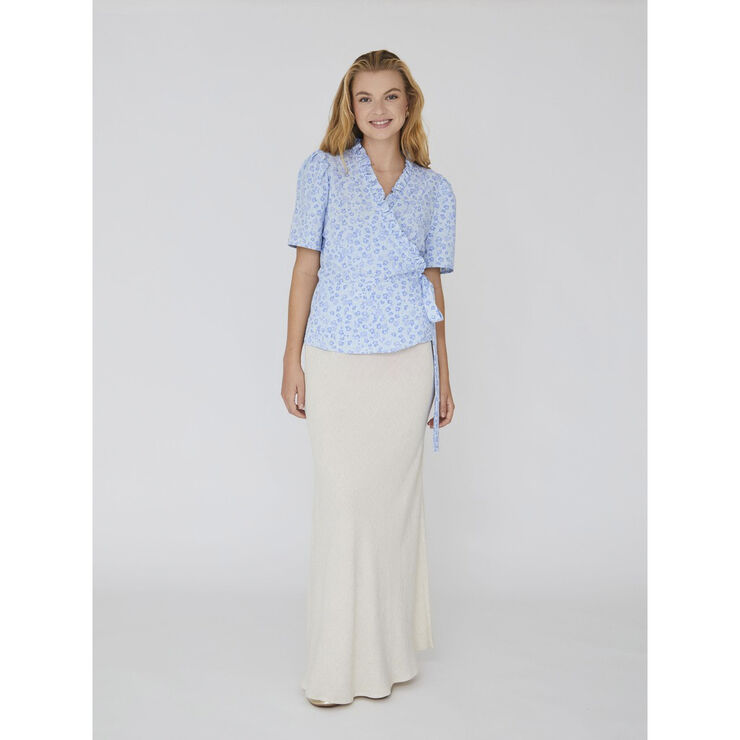 A-VIEW Peony wrap blouse Sky blue