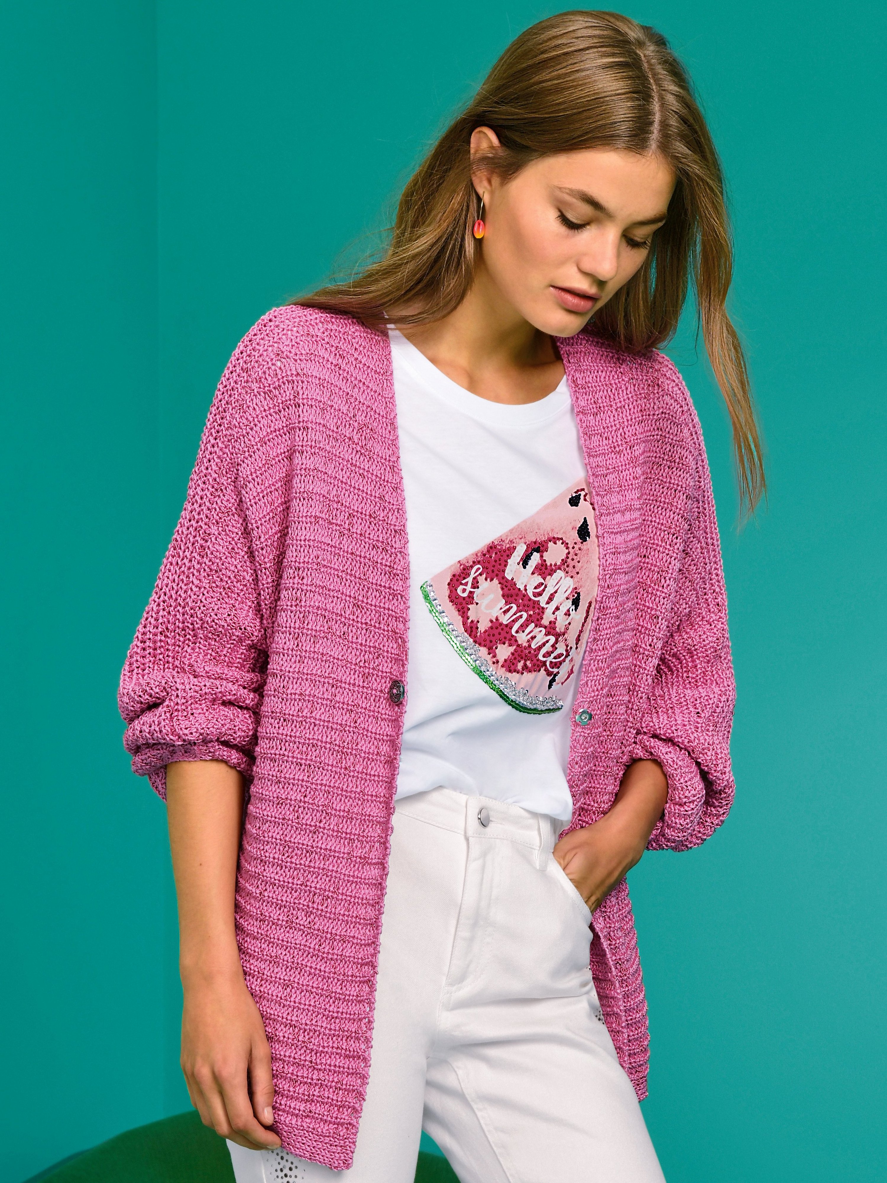 Strickjacke mit V-Ausschnitt